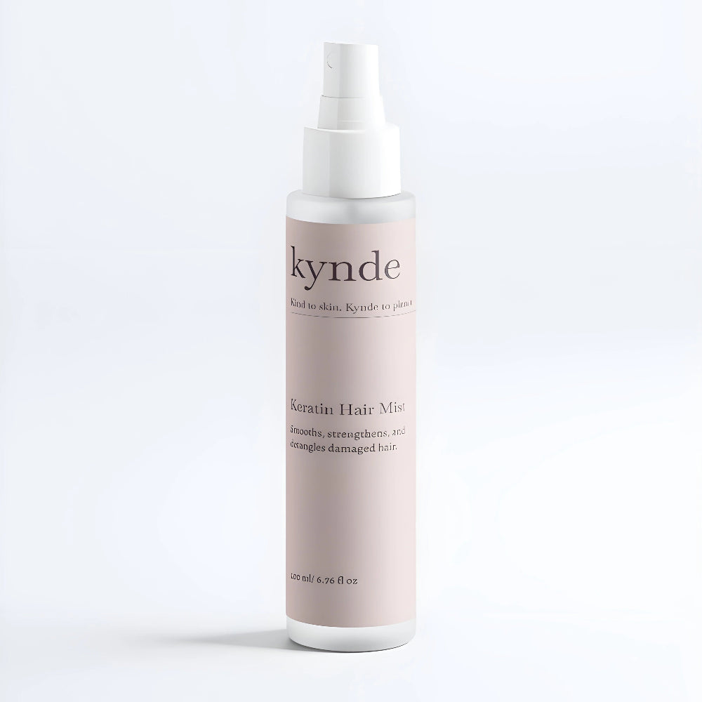 kynde hair mist bottle on a white background